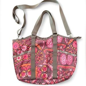 LESPORTSAC pink paisley shoulder tote. Super cute print and like new condition
